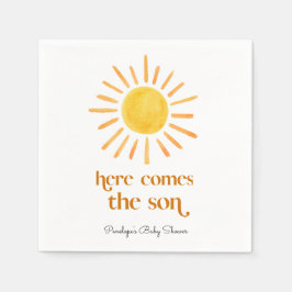 Servilleta De Papel Aquí viene el Baby Shower del niño