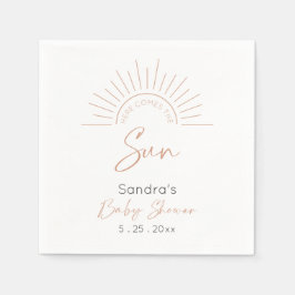 Servilleta De Papel Aquí Viene El Baby Shower Moderno De Sun Boho