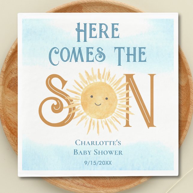 Servilleta De Papel Aquí viene el Baby Shower Son Sunshine (Subido por el creador)