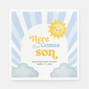 Servilleta De Papel Aquí viene el hijo Baby Shower