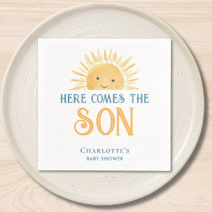 Servilleta De Papel Aquí viene el hijo Baby Shower