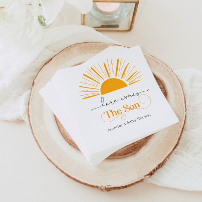 Servilleta De Papel Aquí viene el hijo del bebé ducha (Subido por el creador)