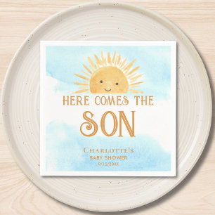 Servilleta De Papel Aquí viene el hijo Niño Baby Shower