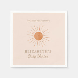 Servilleta De Papel Aquí viene el Naranja Sun Baby Shower quemado por 