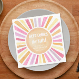 Servilleta De Papel Aquí viene el sol chica bebé ducha sol