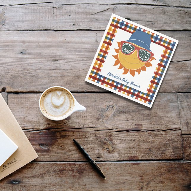 Servilleta De Papel Aquí viene la ducha de bebé al hijo (Subido por el creador)