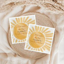 Servilleta De Papel Aquí viene la ducha de novia amarilla de Sun Ray