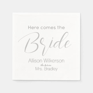 Servilleta De Papel Aquí viene la ducha de novia con guión de novia