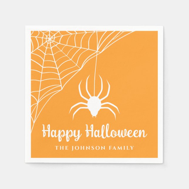 Servilleta De Papel Araña Bonita Feliz Halloween (Anverso)