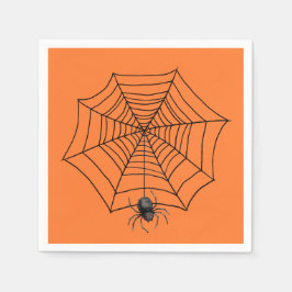 Servilleta De Papel Araña de Halloween en telaraña