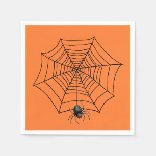 Servilleta De Papel Araña de Halloween en telaraña