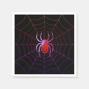 Servilleta De Papel Araña de neón y telaraña