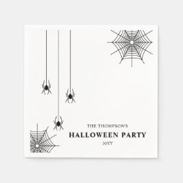 Servilleta De Papel Arañas Minimalistas Y Telarañas De Halloween