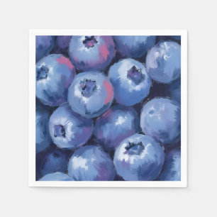 Servilleta De Papel Arándanos Frutas Pintadas a la Acuarela