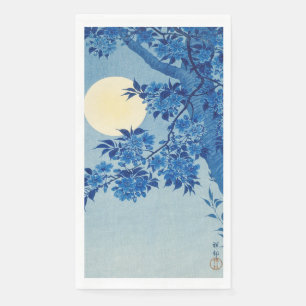 Servilleta De Papel Árbol azul bajo la luz de la luna: noche de flor d