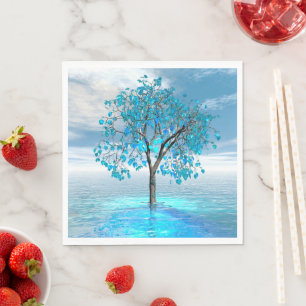 Servilleta De Papel Árbol Azul Cristal