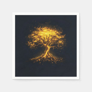 Servilleta De Papel Árbol brillante de la vida - místico y encantador