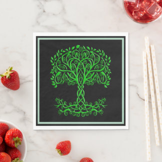 Servilleta De Papel Árbol Celta Verde De La Vida