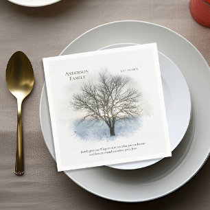 Servilleta De Papel Árbol de acuarela de reunión familiar