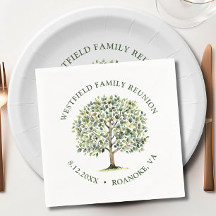 Servilleta De Papel Árbol de acuarela de Woodland Reunion