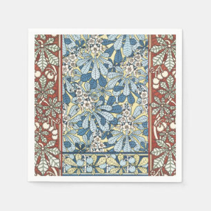 Servilleta De Papel Árbol de castañas, hojas, Art Nouveau botánico