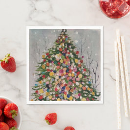 Servilleta De Papel Árbol de colores navidades