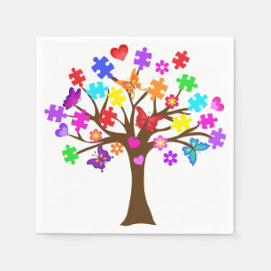 Servilleta De Papel Árbol de conciencia del autismo