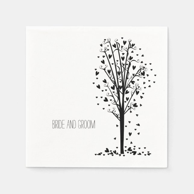 Servilleta De Papel Árbol de corazones (Anverso)