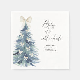 Servilleta De Papel Árbol de hoja perenne con lazos Fiesta de baby sho