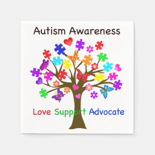 Servilleta De Papel Árbol de la conciencia del autismo