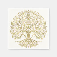 Árbol de la Vida Crema y Oro Boda Celta