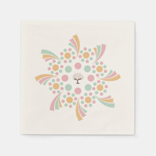 Servilleta De Papel Árbol de la Vida Mandala Pastel