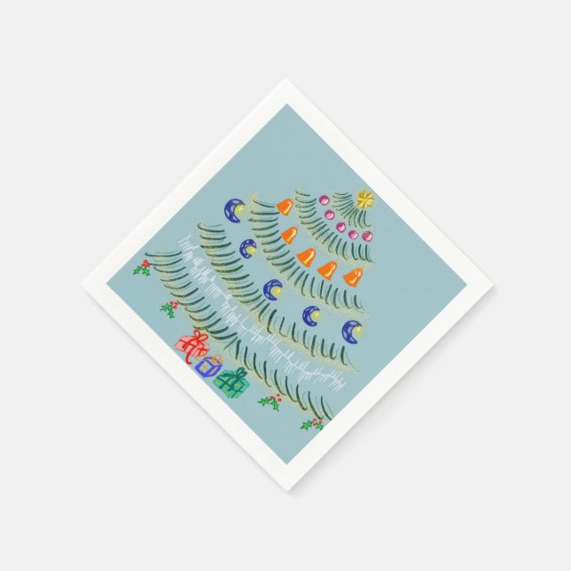 Servilleta De Papel árbol de Navidad (Borde)