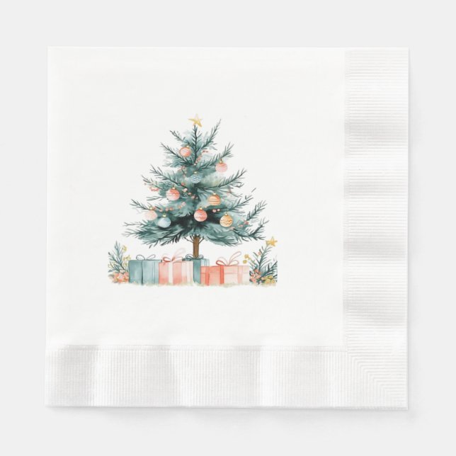 Servilleta De Papel árbol de Navidad  (Anverso)