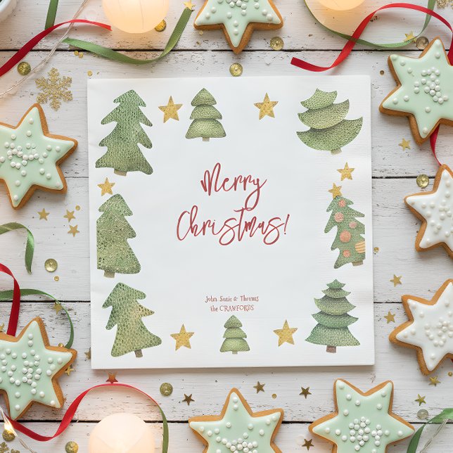 Servilleta De Papel Árbol de navidad acuarela (Subido por el creador)