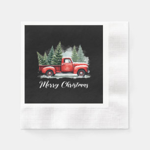 Servilleta De Papel Árbol de navidad alegre camión rojo