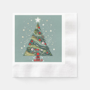 Servilleta De Papel Árbol de Navidad alegría al mundo