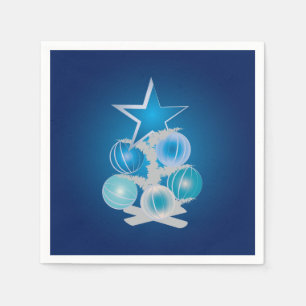 Servilleta De Papel Árbol de Navidad azul
