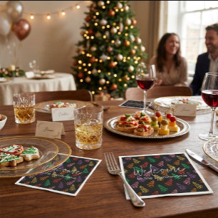 Servilleta De Papel Árbol de Navidad con Apellido Personalizado Patrón