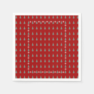 Servilleta De Papel Árbol de Navidad con decoraciones de arcos rojos c