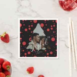 Servilleta De Papel Árbol de Navidad con Foto Personalizada puntos neg