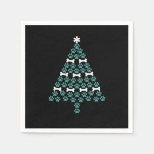 Servilleta De Papel Árbol de Navidad con Huella de Perro Regalo de Nav
