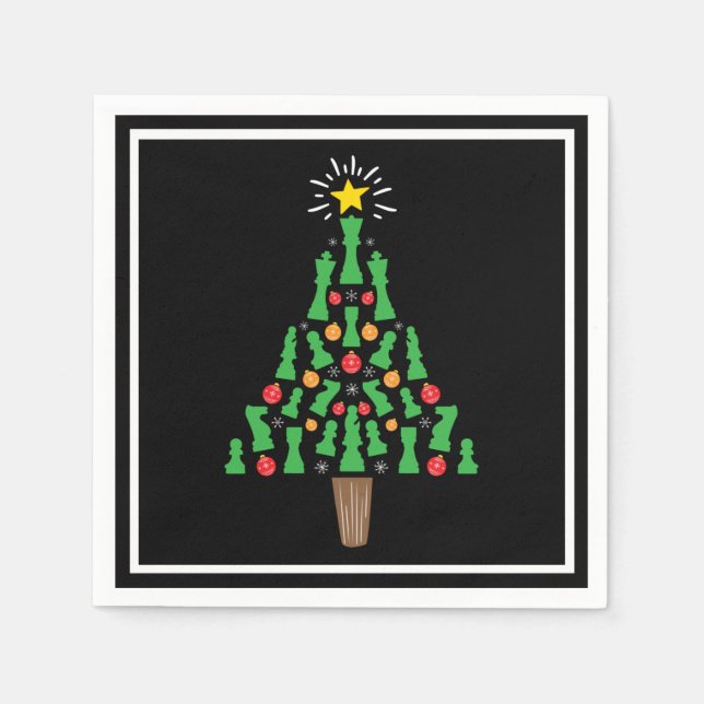 Servilleta De Papel Árbol de Navidad de ajedrez Piece (Anverso)