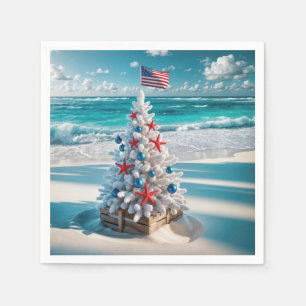 Servilleta De Papel Árbol de navidad de bandera de Estados Unidos