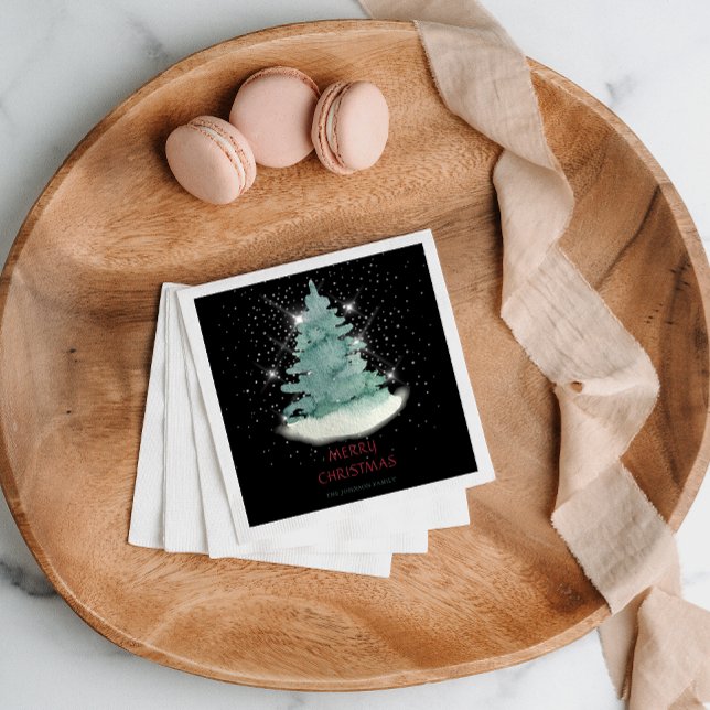 Servilleta De Papel Árbol de navidad de estrella blanca verde (Subido por el creador)