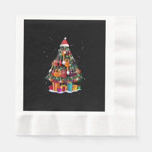 Servilleta De Papel Árbol de Navidad de guitarra divertido 