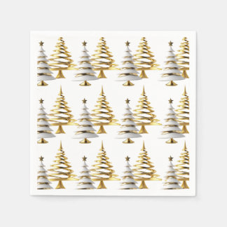 Servilleta De Papel Árbol de Navidad de invierno tema festivo blanco d