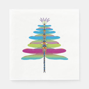 Servilleta De Papel Árbol de Navidad de la libélula divertida insectos