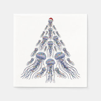 Servilleta De Papel Árbol de Navidad de medusa Sombrero de Santa Luz d