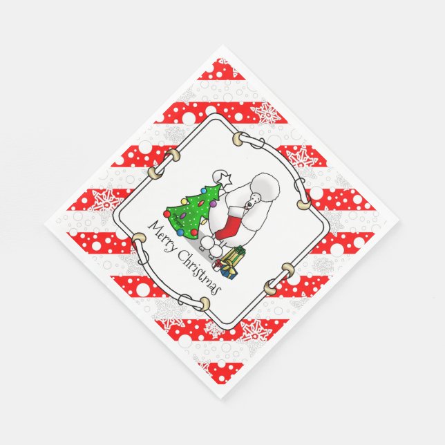 Servilleta De Papel Árbol de navidad de moras 2 caniche (blanco) (Esquina)